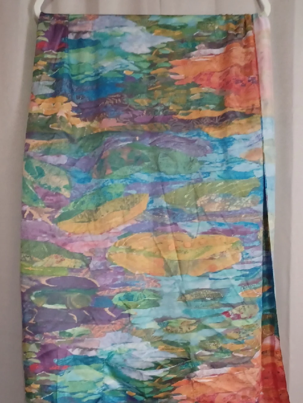 Watercolor Style Scarf Shawl With Pockets Appx 74×25